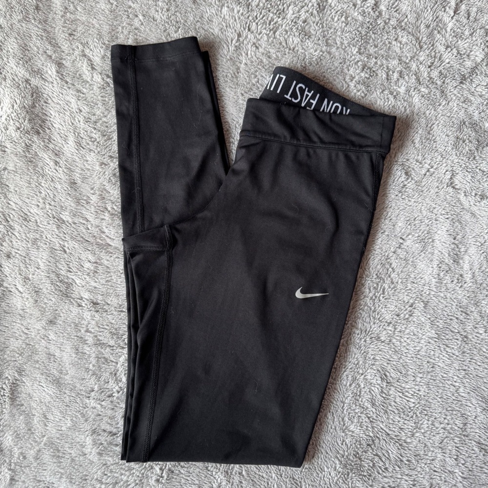 Nike Dri-FIT Running Leggings Black Run Fast Live Fearless Tights Womens Small